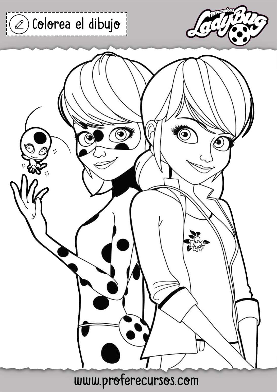 Dibujos ladybug para colorear e imprimir