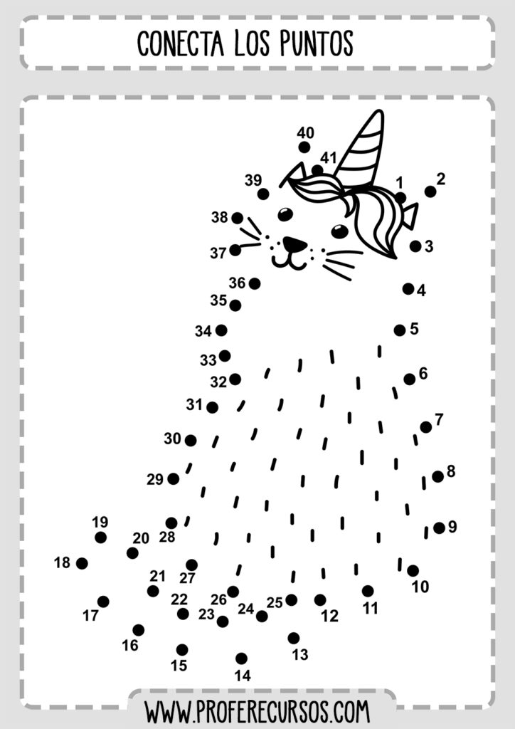 Dibujos para conectar puntos y números (Para imprimir)