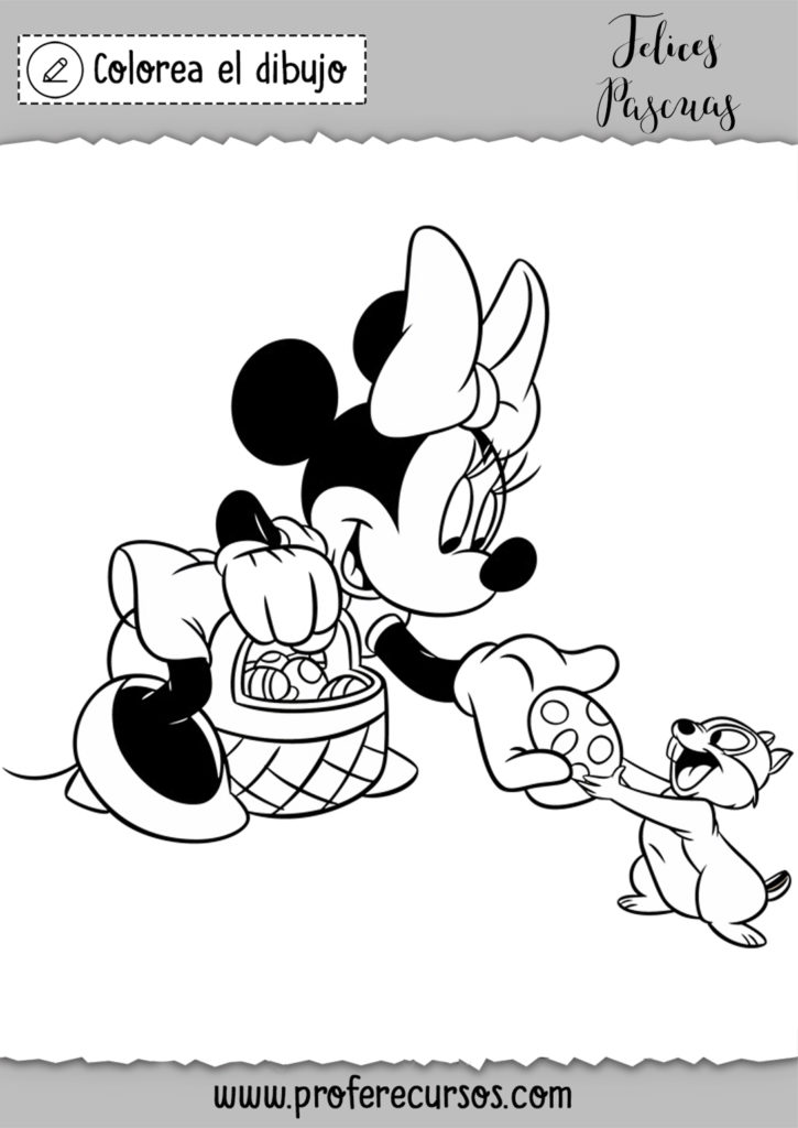 Dibujos pascua minnie para colorear