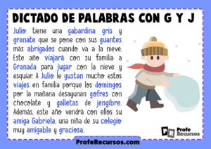 Dictados g y j para niños