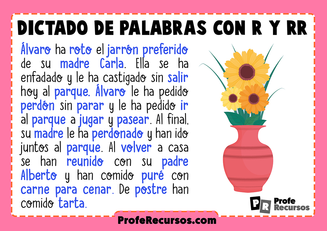 Dictados Cortos Con R Y Rr Para Ninos De Primaria