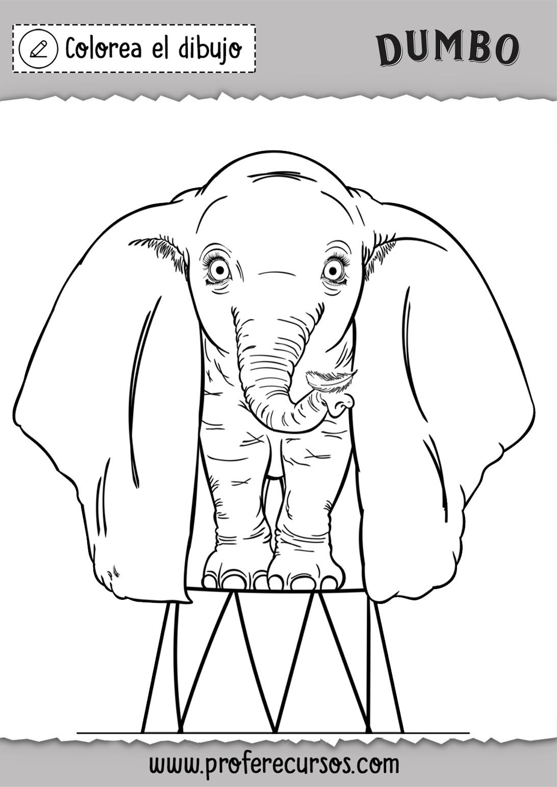 Dumbo Pintar y Colorear