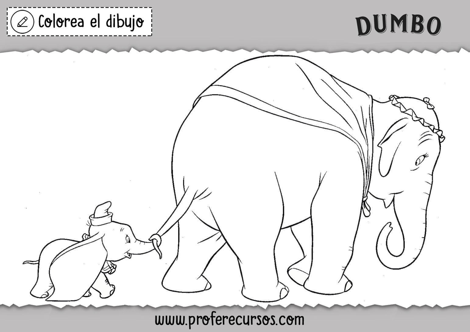Dumbo colorear dibujos