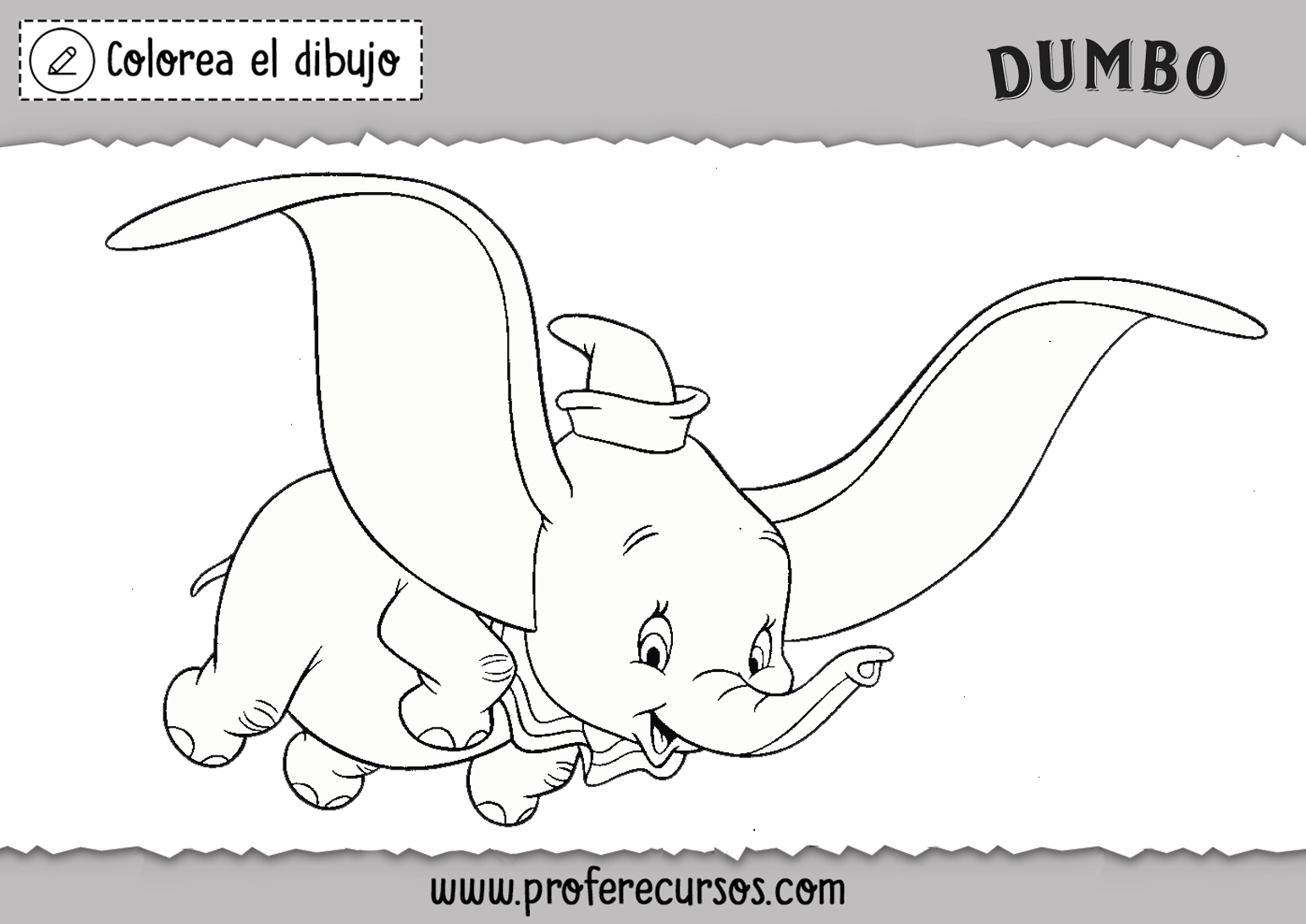 Dumbo para Colorear Dibujos