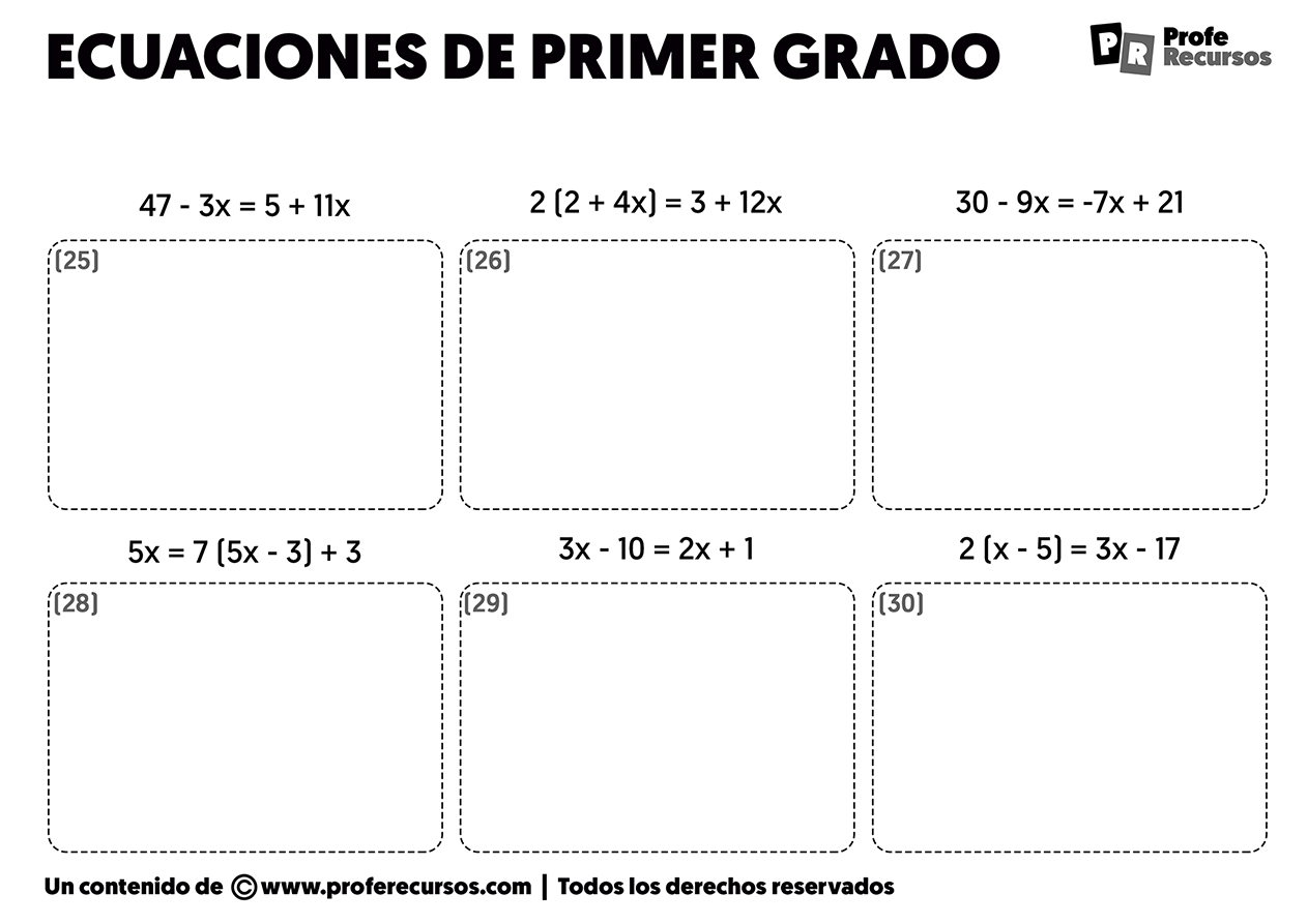 Ecuaciones de primer grado con parentesis