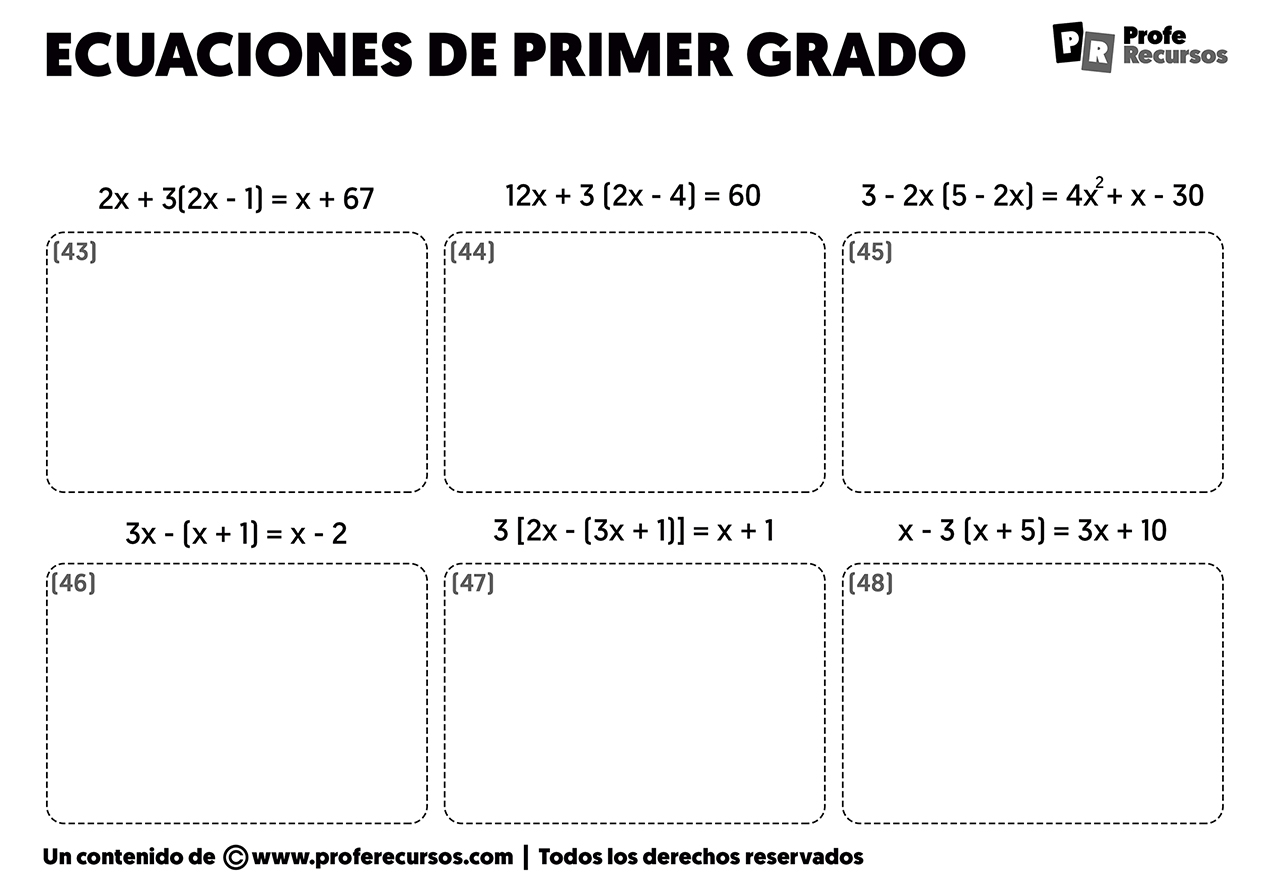 Ecuaciones de primer grado 1 de eso