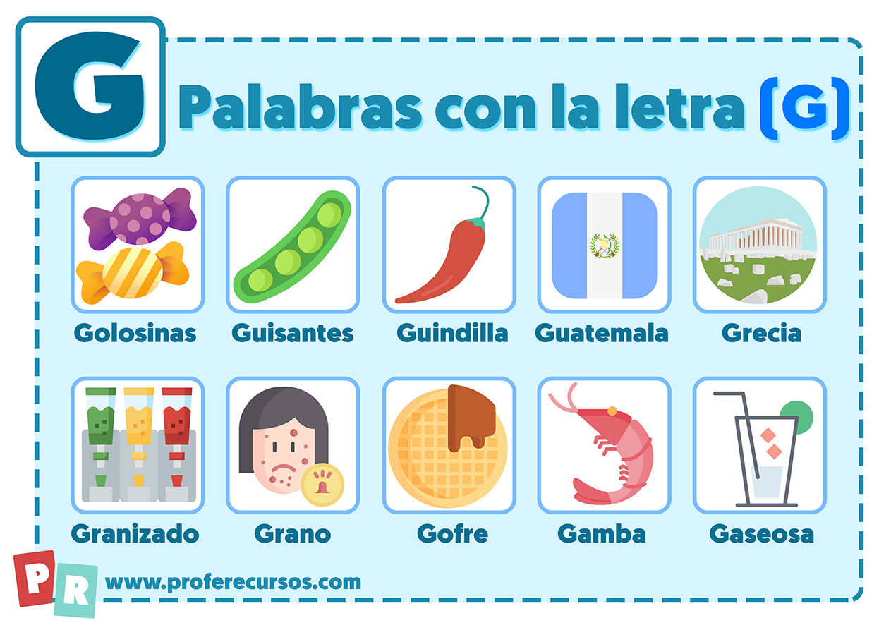 Ejemplos Palabras Con La Letra G Profe Recursos