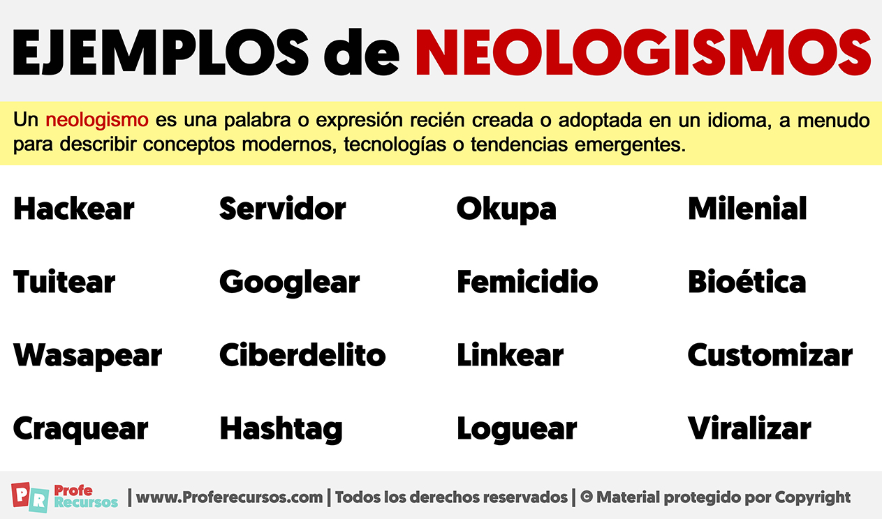 Ejemplos de neologismos