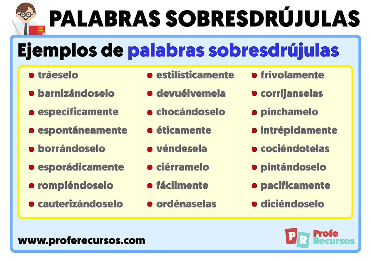 Ejemplos de palabras sobreesdrujulas