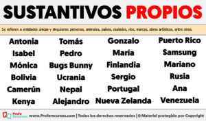 Ejemplos de sustantivos propios