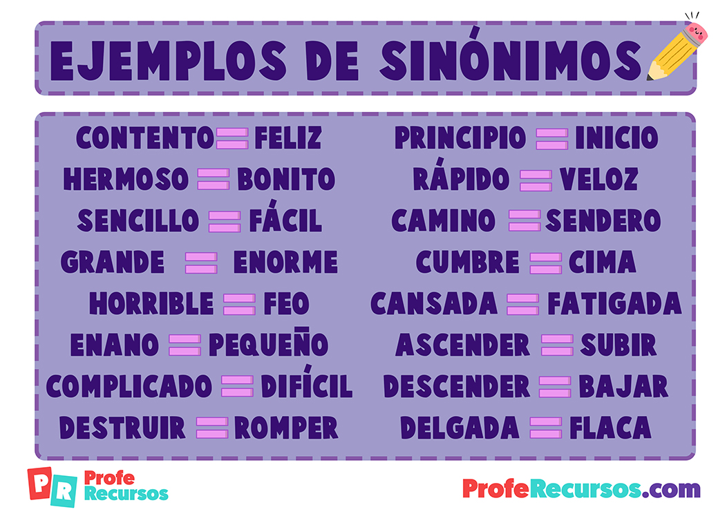 Ejemplos de sinonimos