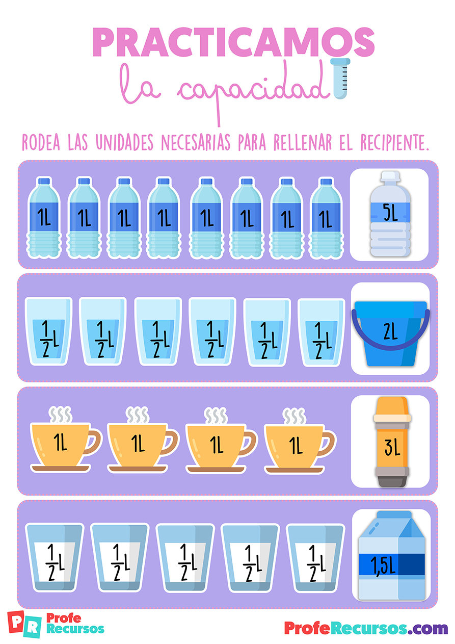 Ejercicios de capacidad para niños de primaria