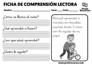 Ejercicios de comprension lectora