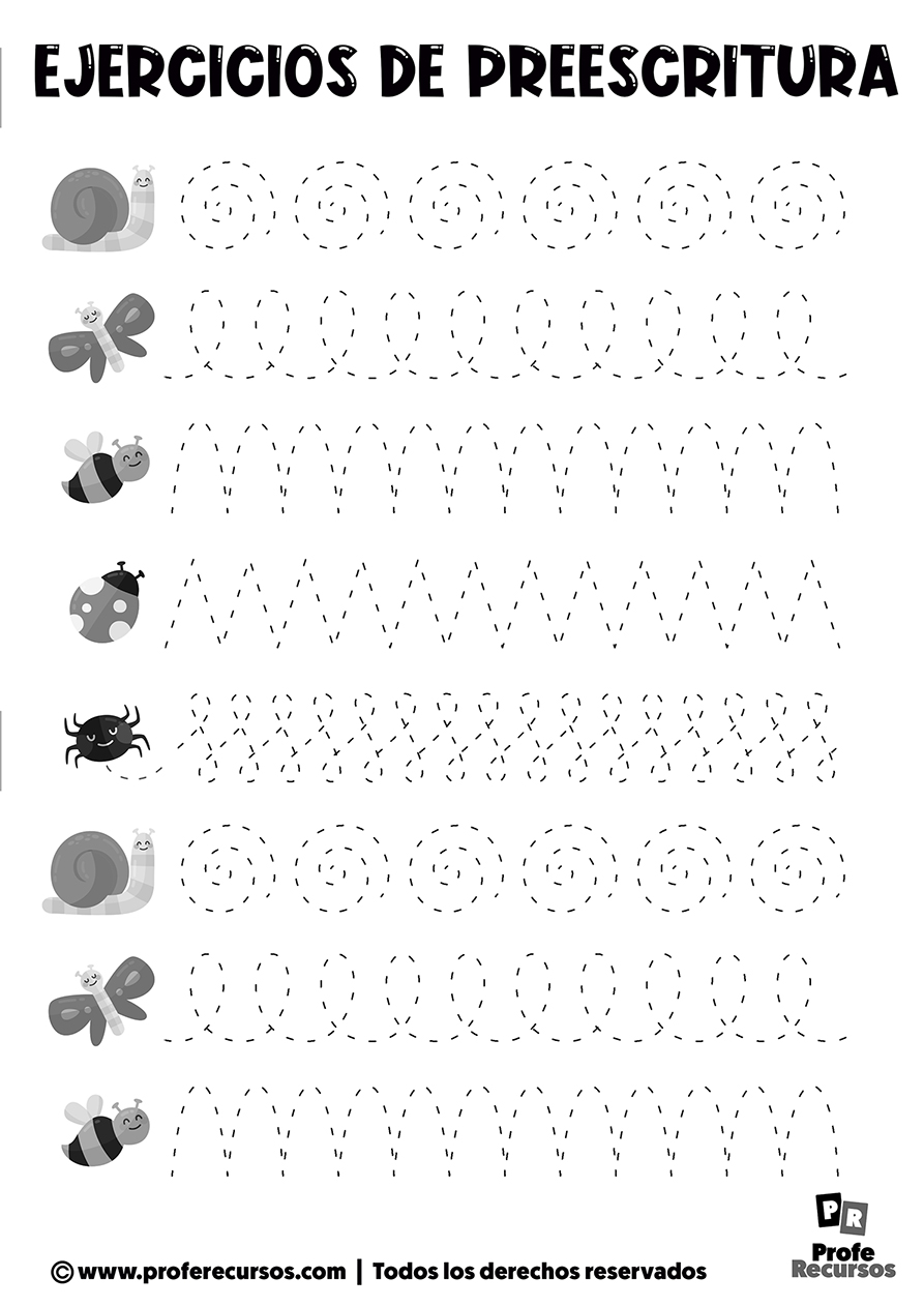 Ejercicios de preescritura para 5 años