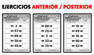 Ejercicios de anterior y posterior