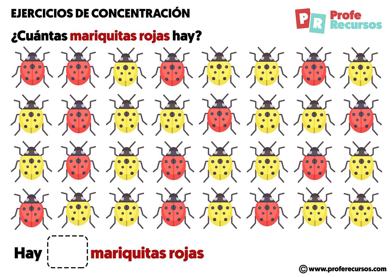 Ejercicios de concentracion fichas imprimibles