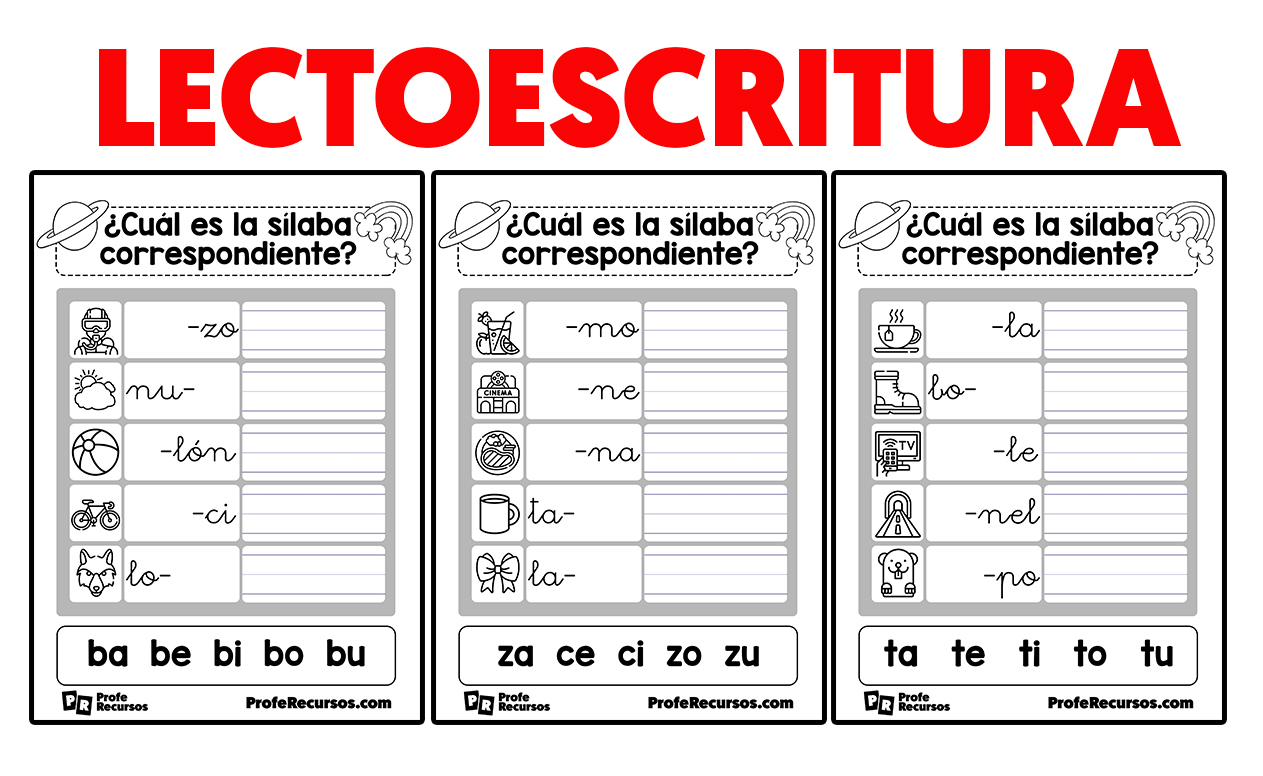 Ejercicios de lectoescritura para niños