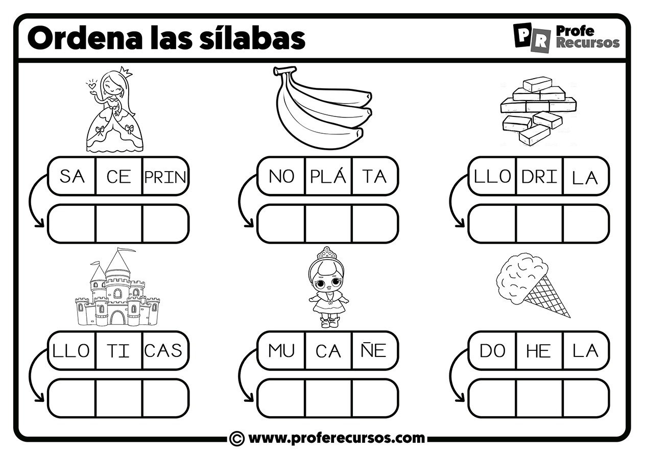 Ejercicios para aprender las sílabas