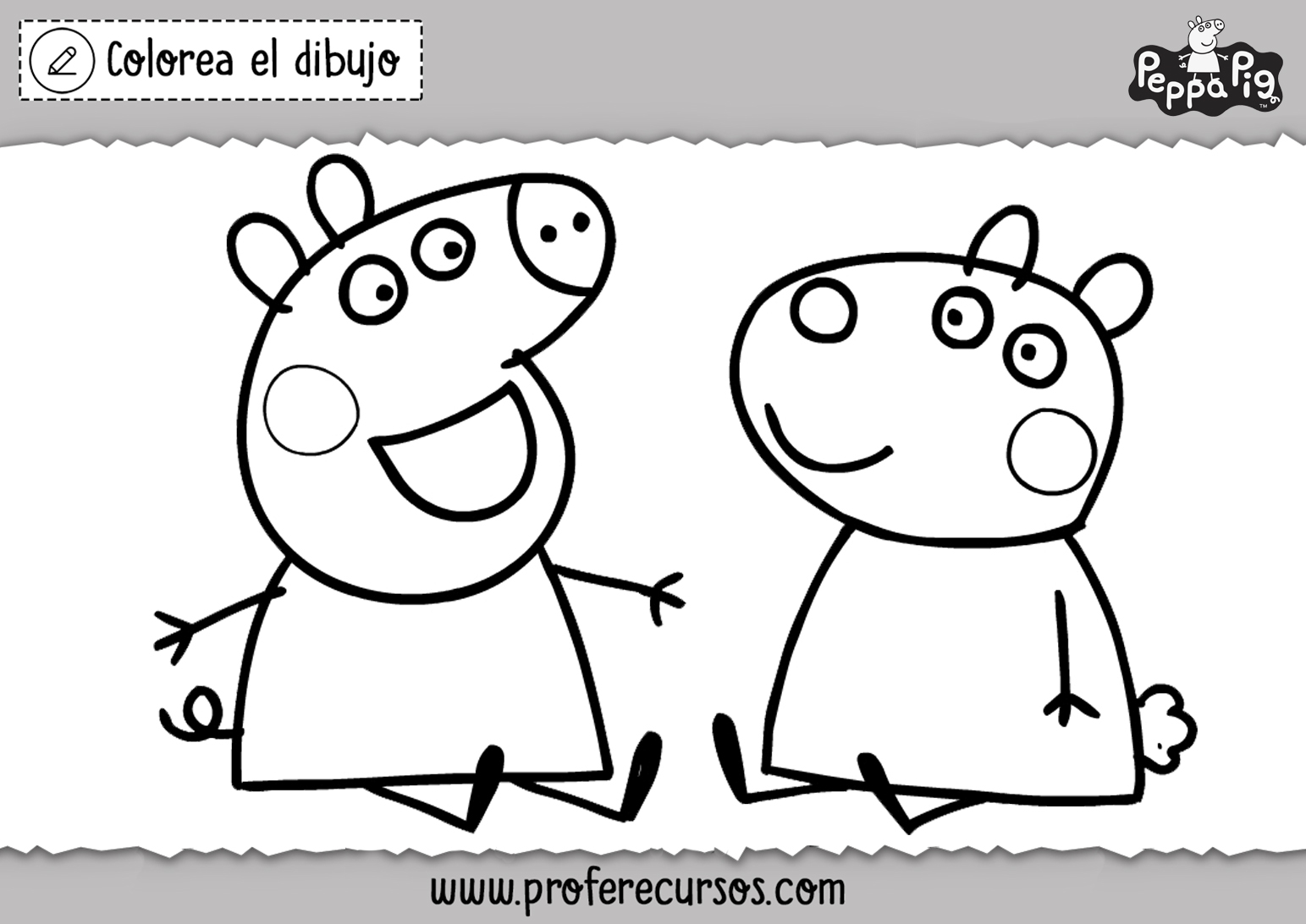 Familia Peppa Pig para Colorear