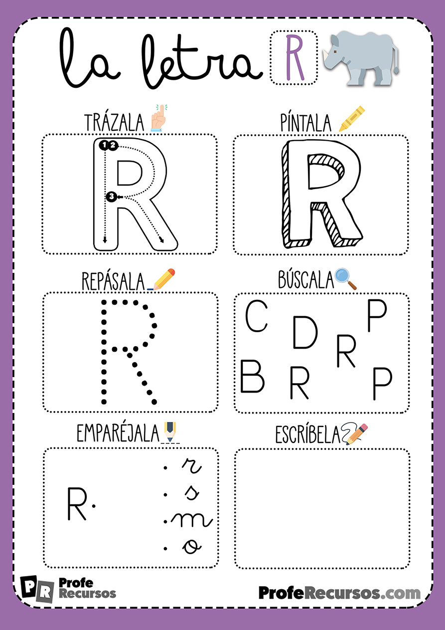 Ficha lectoescritura letra r