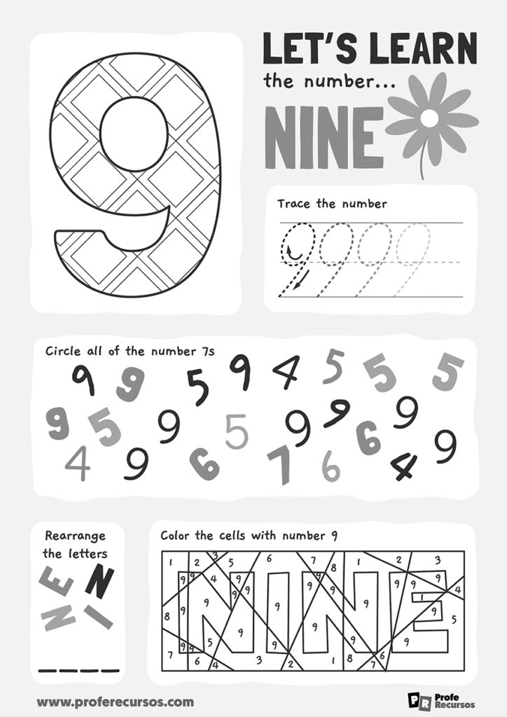 Ficha número 9 en inglés