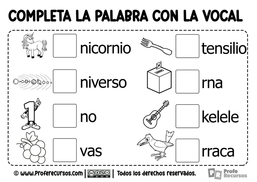 Ficha vocal u ejercicio actividad vocal u