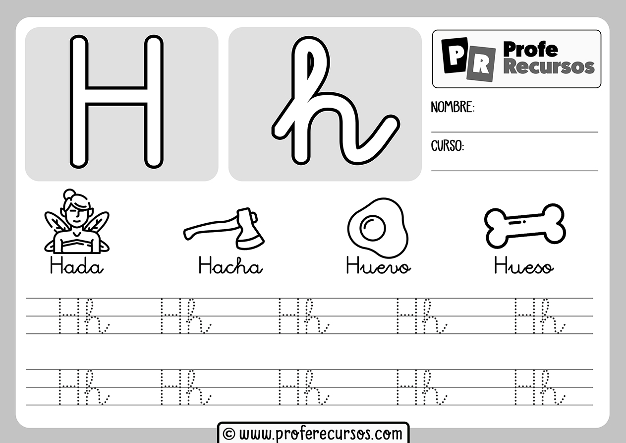 Ficha aprender letra h