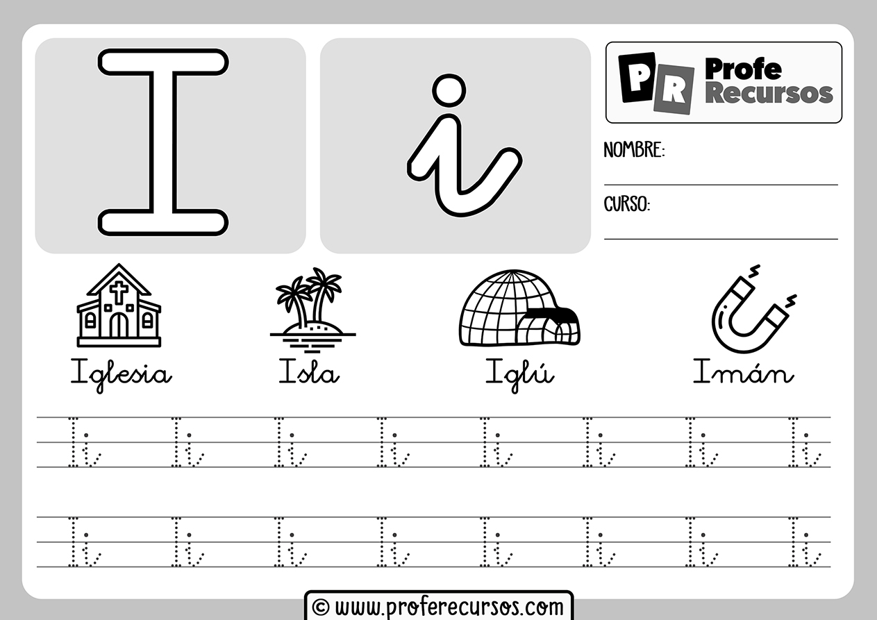 Ficha aprender letra i