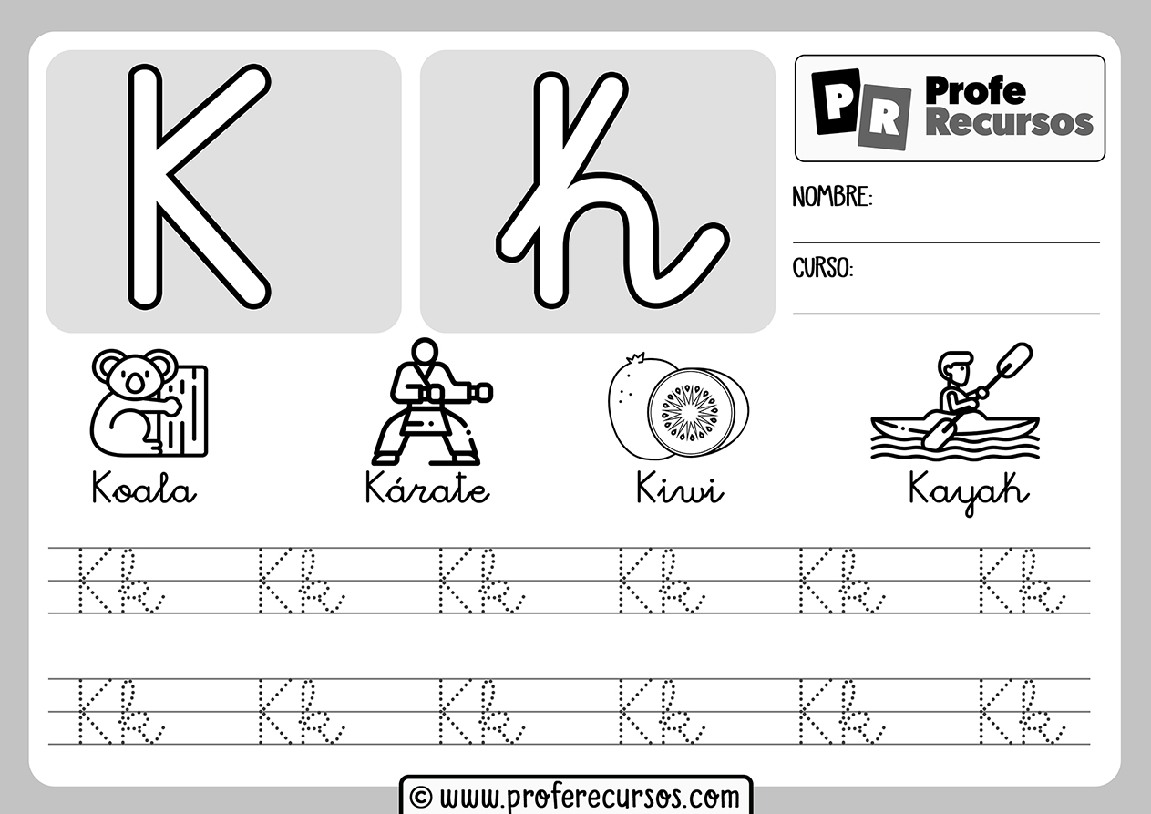 Ficha aprender letra k