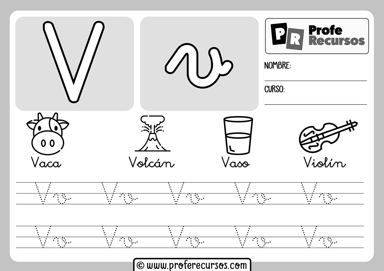 Ficha aprender letra v