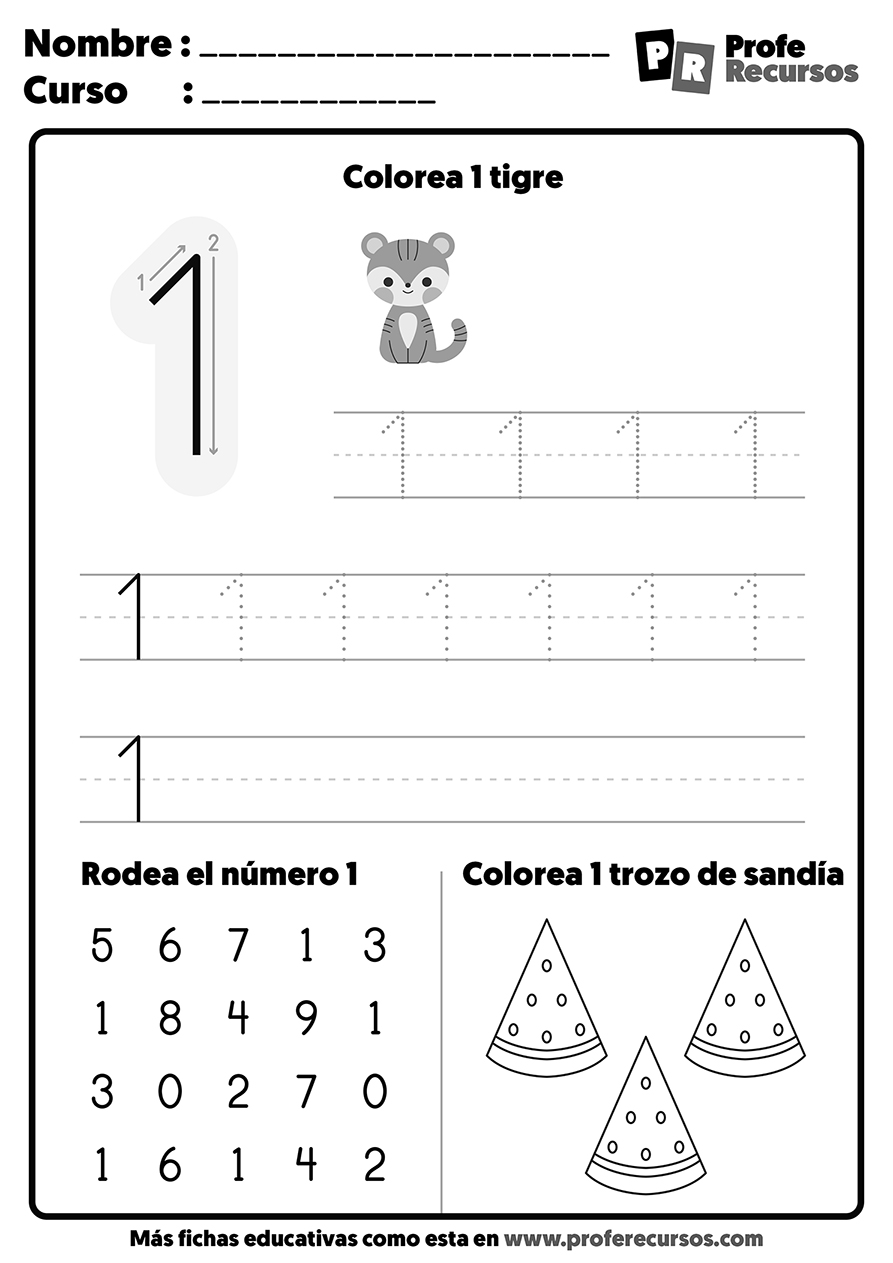 tratar con Disparo Hablar Fichas de Grafomotricidad de los Números (Del 1 al 10)