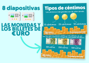 Fichas con monedas y dinero para niños. actividades con euros