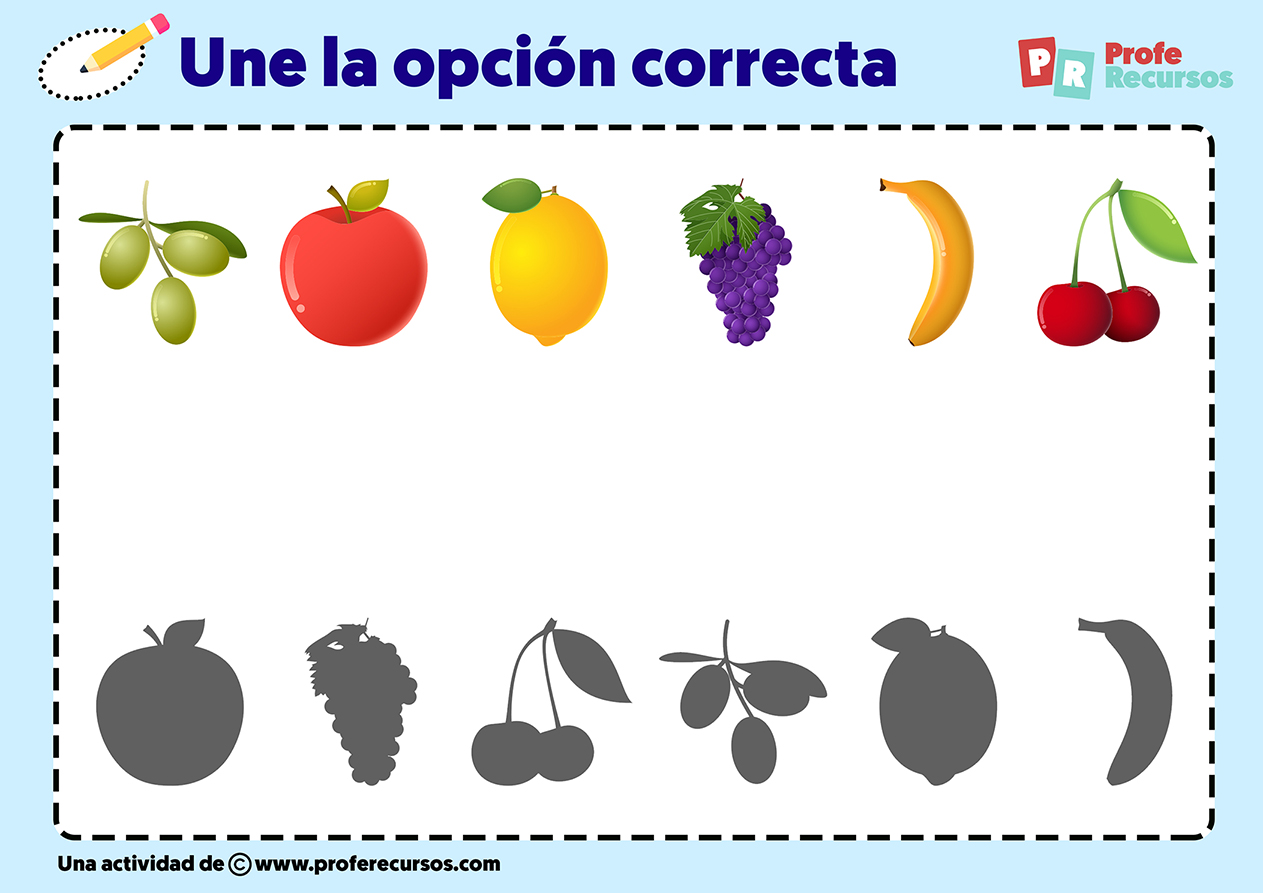 Fichas de atencion con frutas