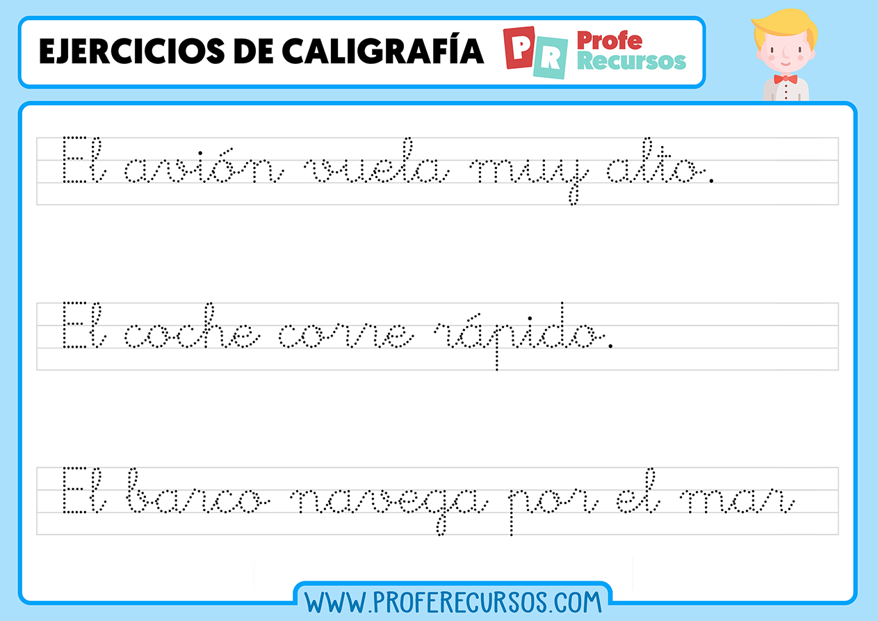 Fichas de caligrafia para niños