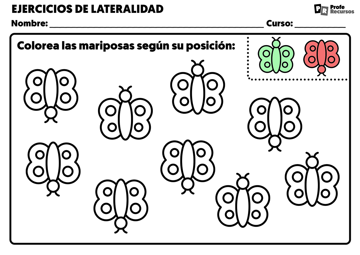 Fichas De Lateralidad Para Niños