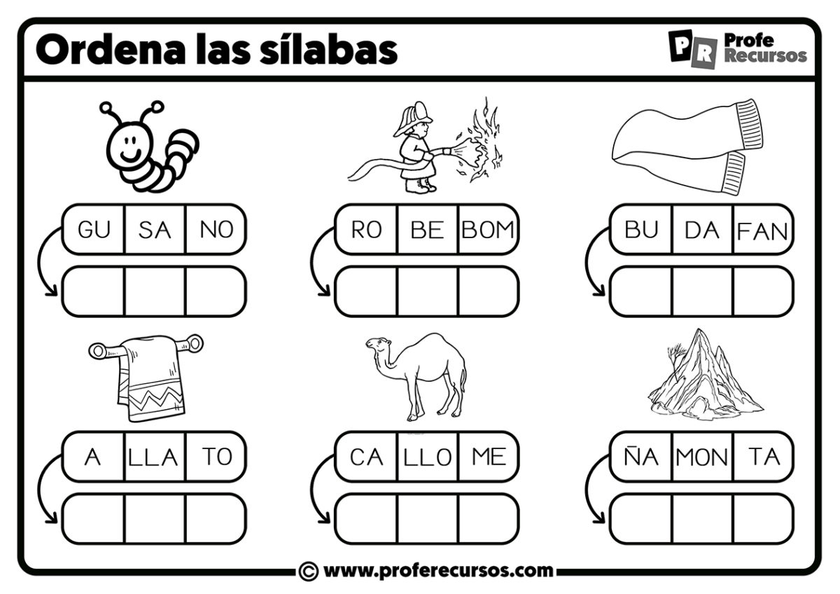 Ejercicios De Silabas Para Niños De Primer Grado
