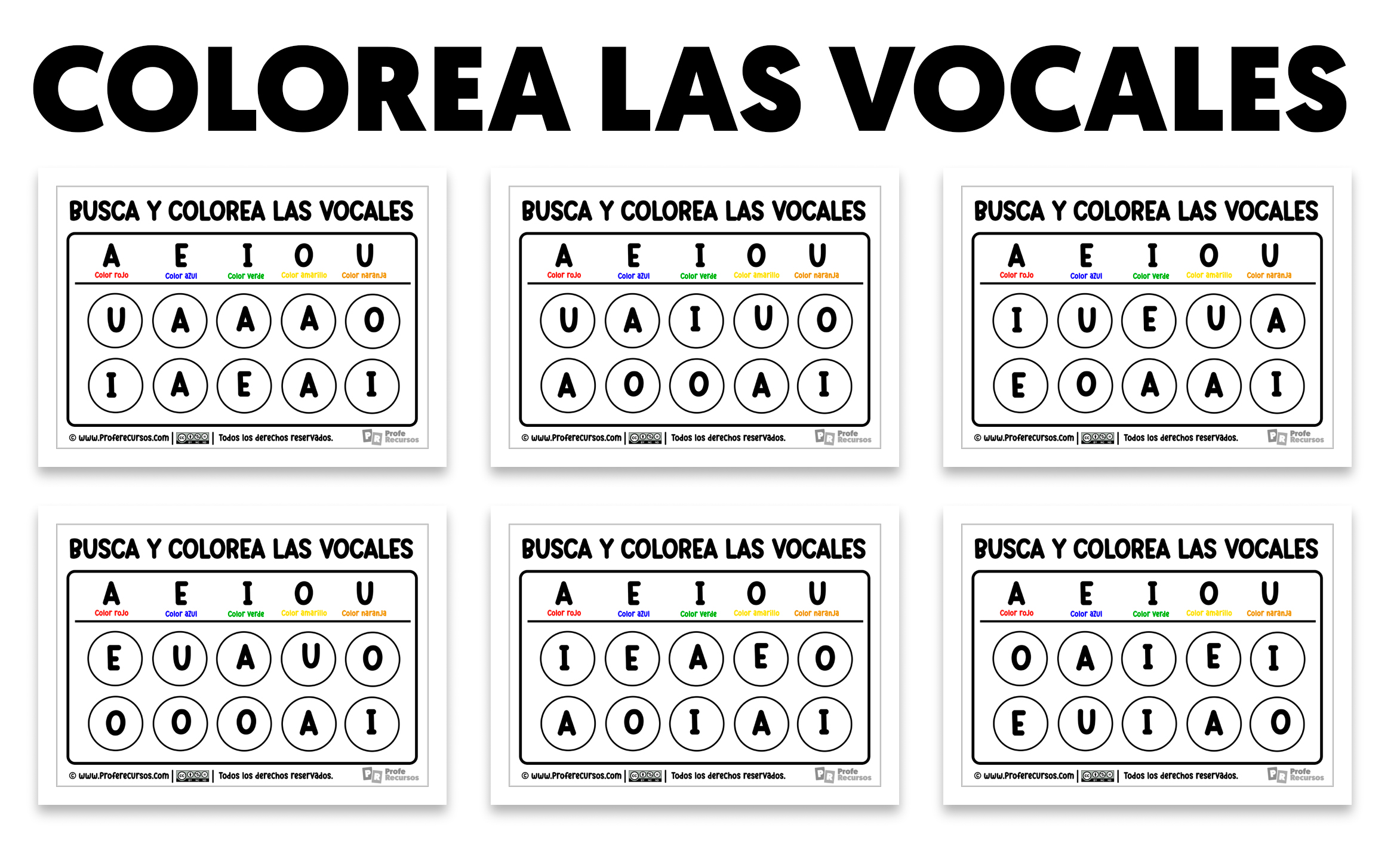 Fichas de las vocales