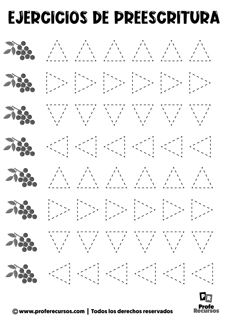 Fichas de preescritura para imprimir