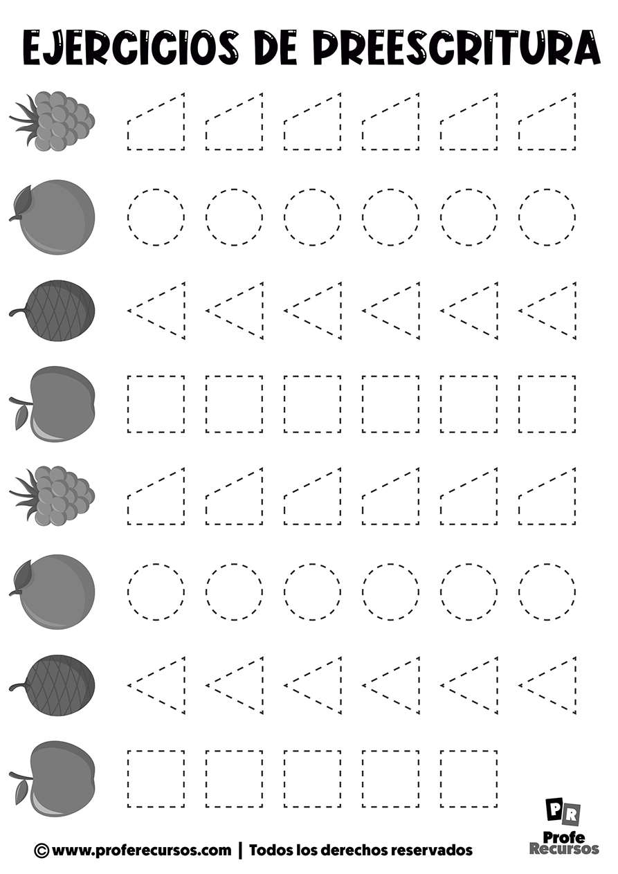 Fichas de trazar formas geometricas