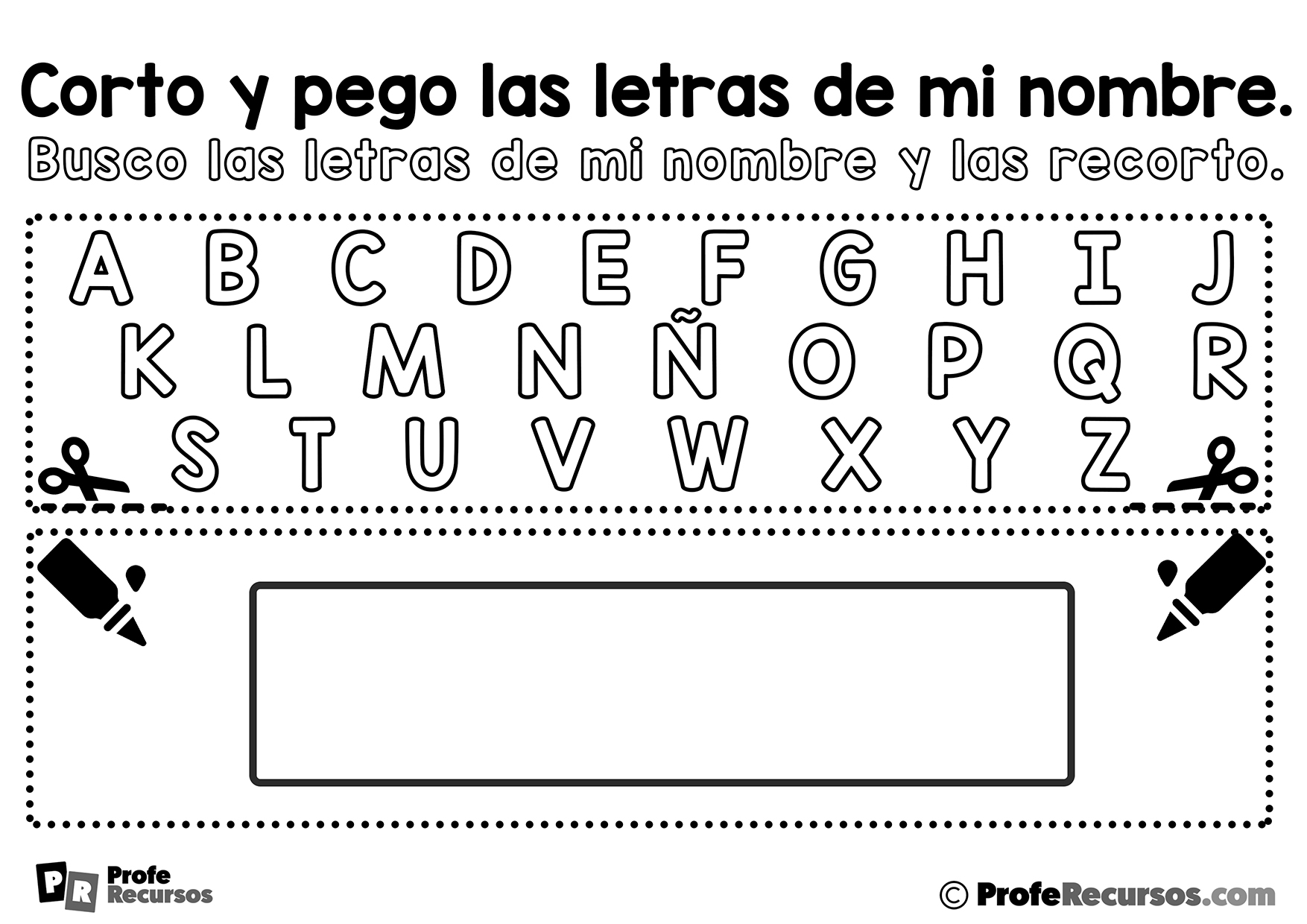 Fichas infantiles para practicar el nombre