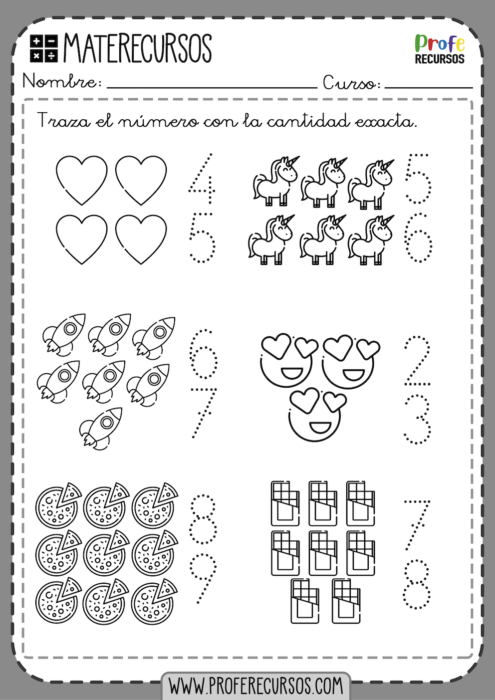 Fichas para Aprender a Contar Los Numeros