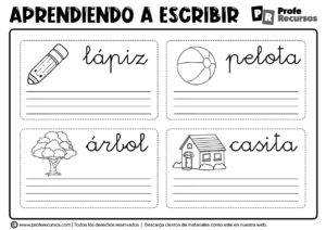 Fichas para aprender a escribir