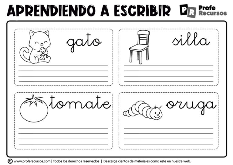Fichas para APRENDER a ESCRIBIR | Escribir Palabras