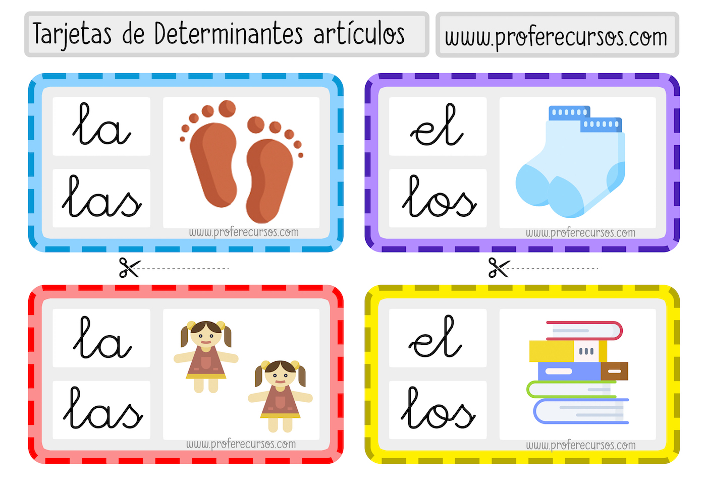 Fichas para trabajar los articulos