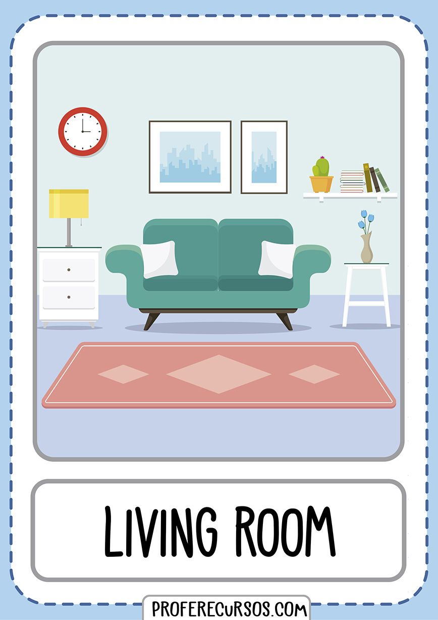 Flashcards House Parts Living Room