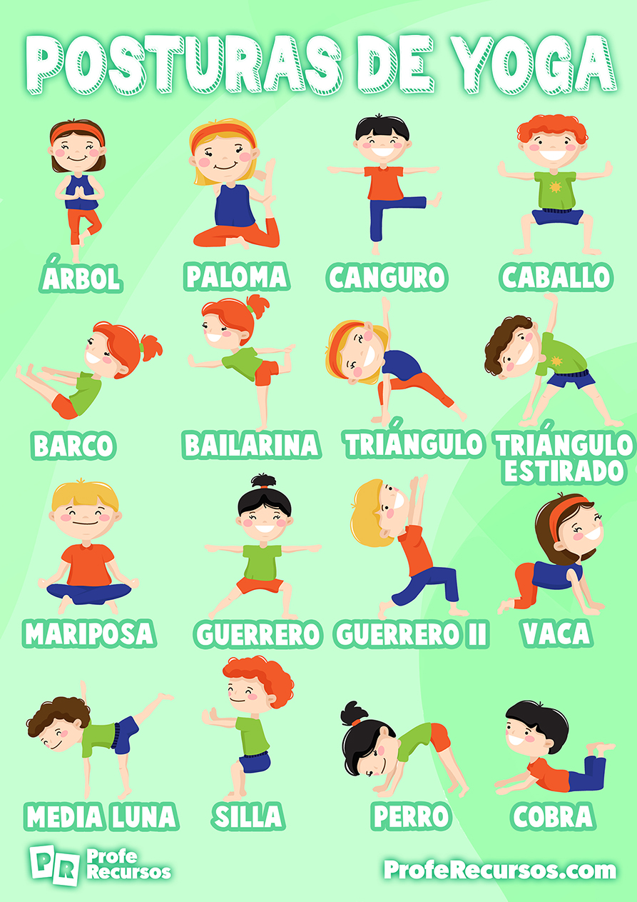 Suburbio cortar Conciencia Actividades de YOGA para NIÑOS (Super Pack de posturas de yoga)