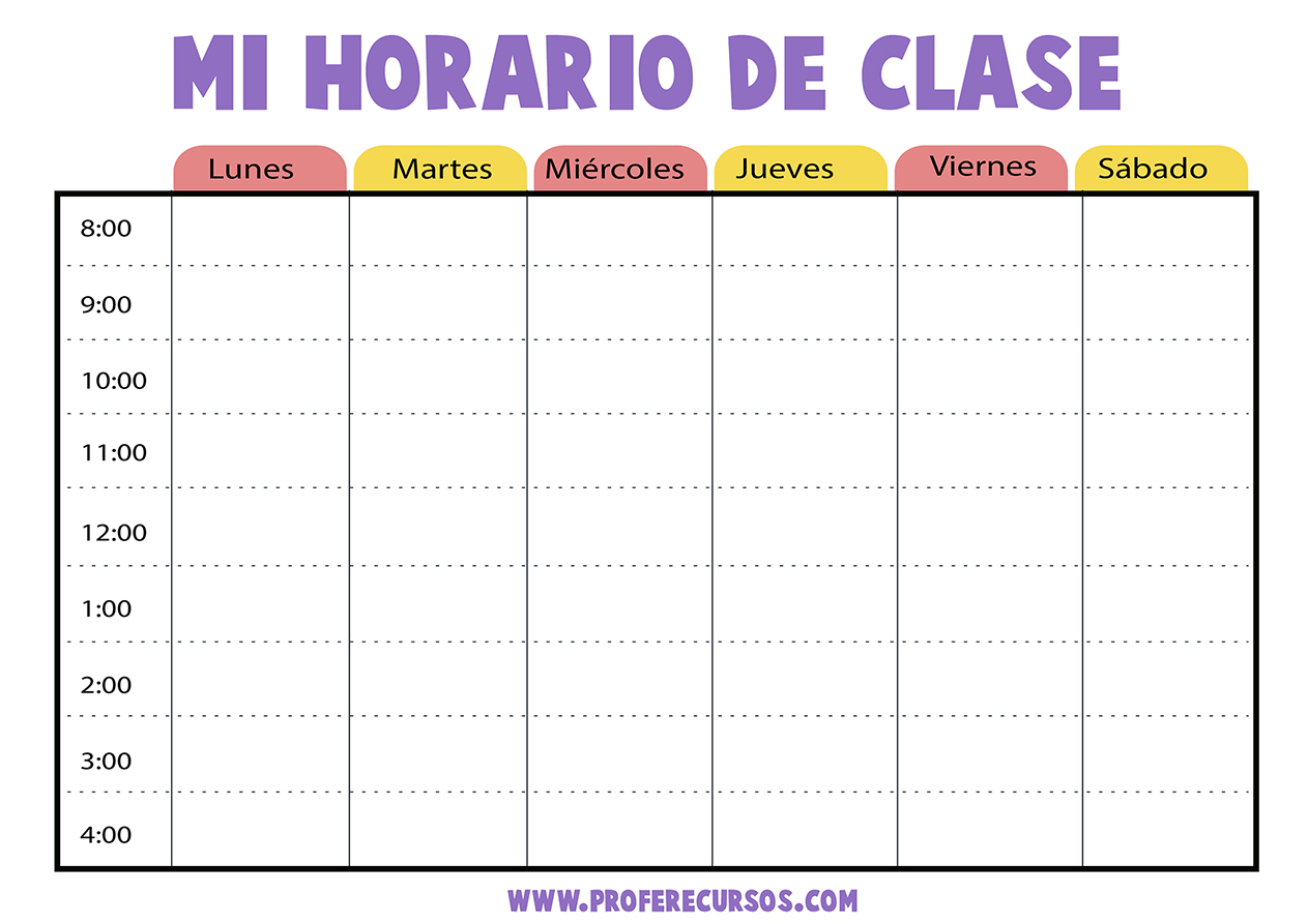 Horario infantil