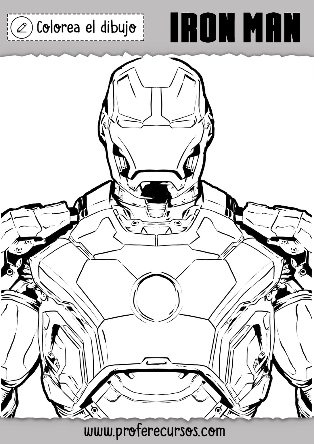 Imprimir y Colorear Dibujos de Iron Man