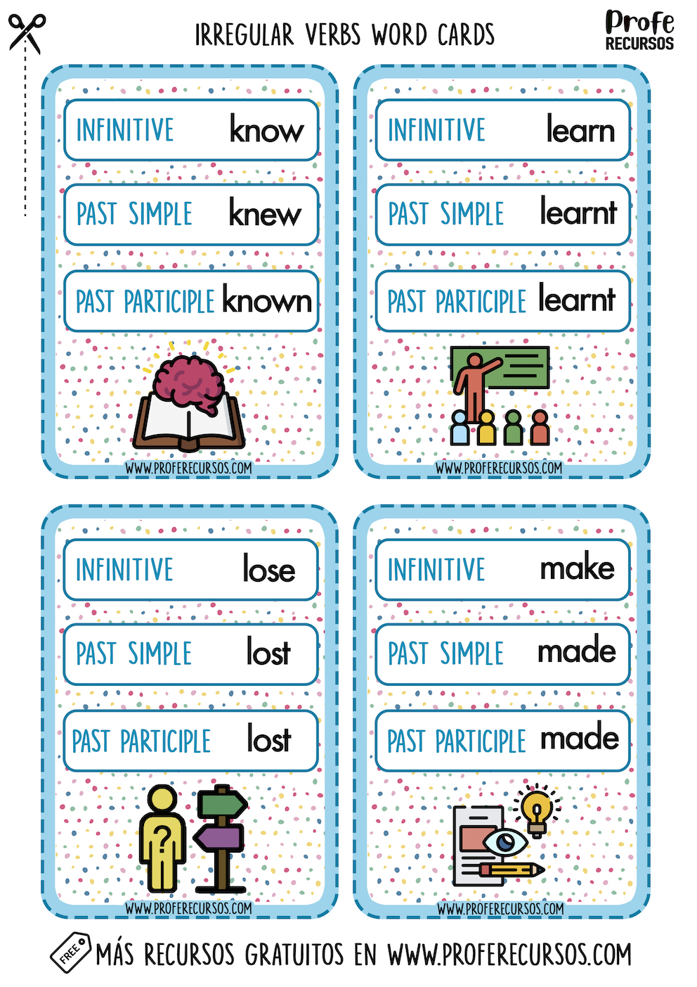 Irregular verbs game