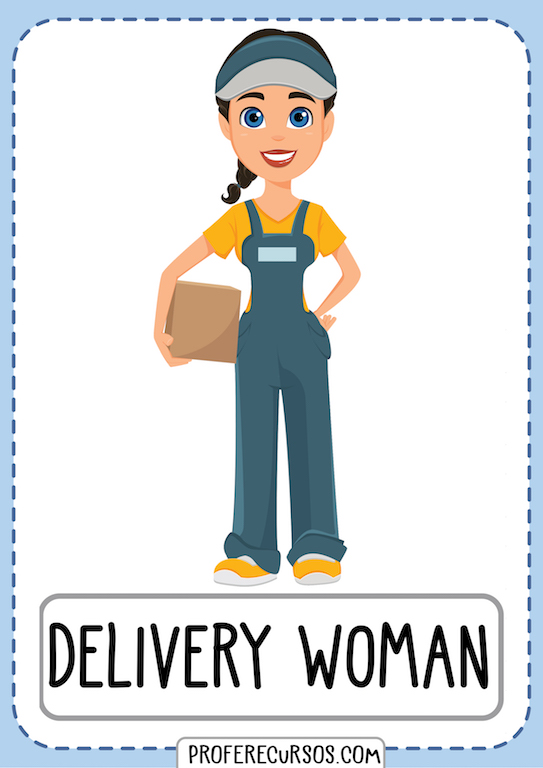 Jobs Professions Vocabulary Delivery Woman